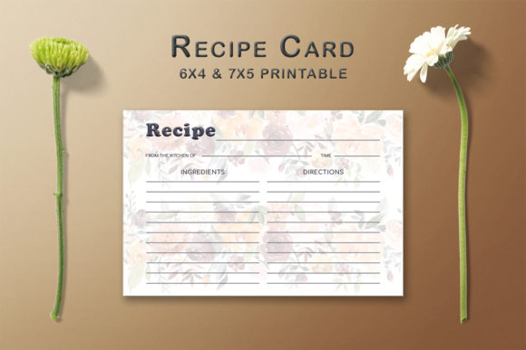Floral Arrangement Recipe Card Template