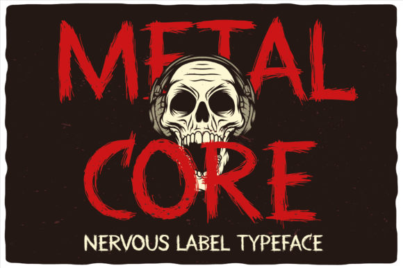 Metal Core Font PNG with transparent background - Preview 3