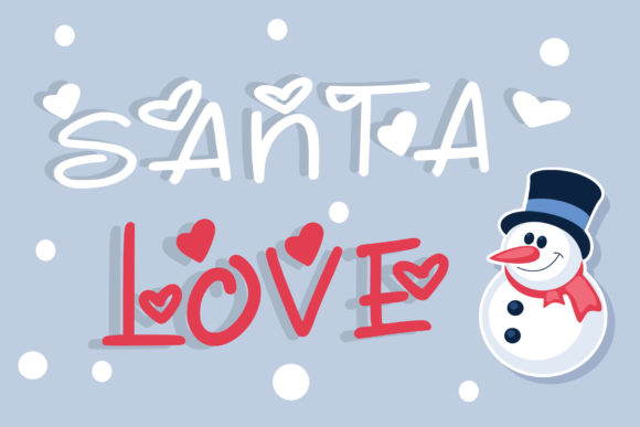 Santa Love Font PNG with transparent background - Preview 3