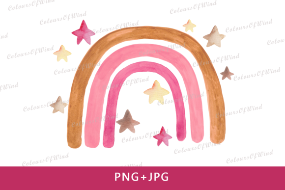 Watercolor Rainbow Sublimation PNG Gráfico Ilustraciones Imprimibles Por colours_of_wind