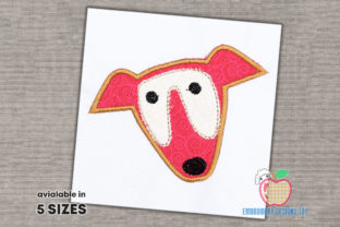 Whippet Dog Face Applique Pattern