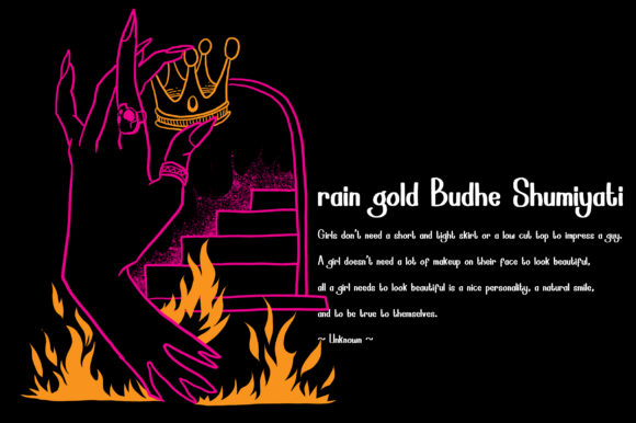 Raingold Budhe Shumiyati Font PNG with transparent background - Preview 3