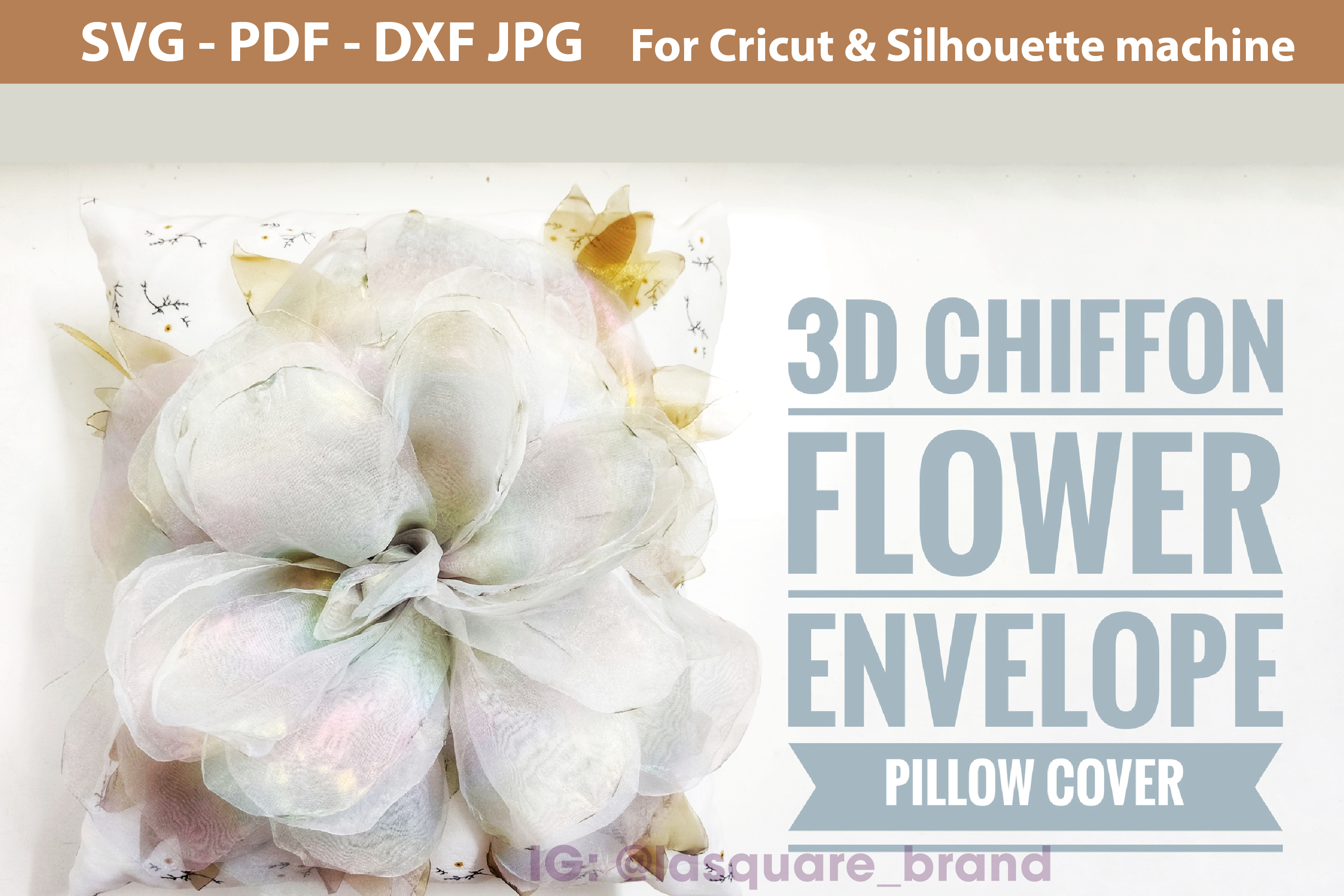 3D Chiffon Flower Envelope Pillow Cover