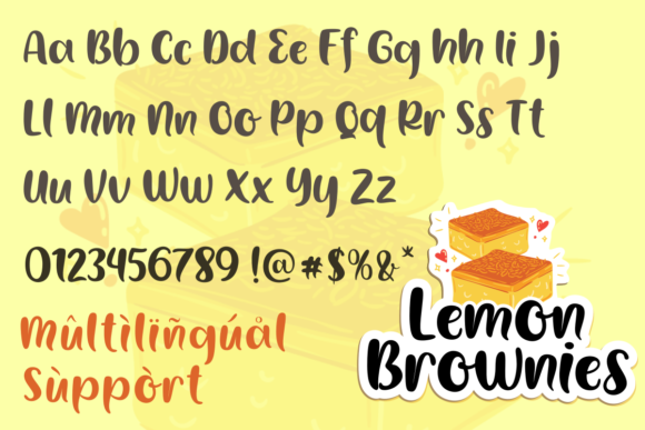 Lemon Brownies Font PNG with transparent background - Preview 1
