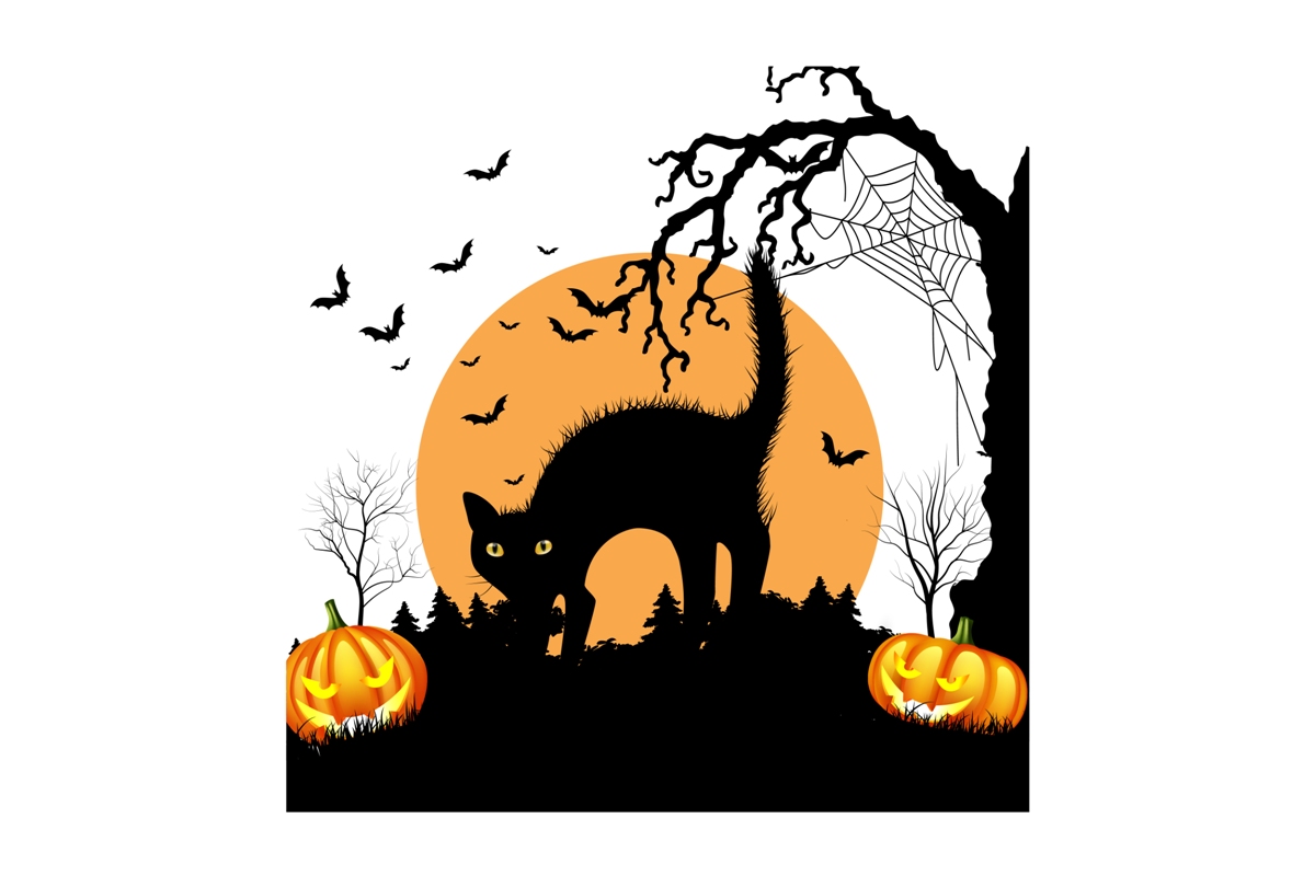 Halloween Black Cat with Pumpkin Graphic by Ka Design · Creative Fabrica