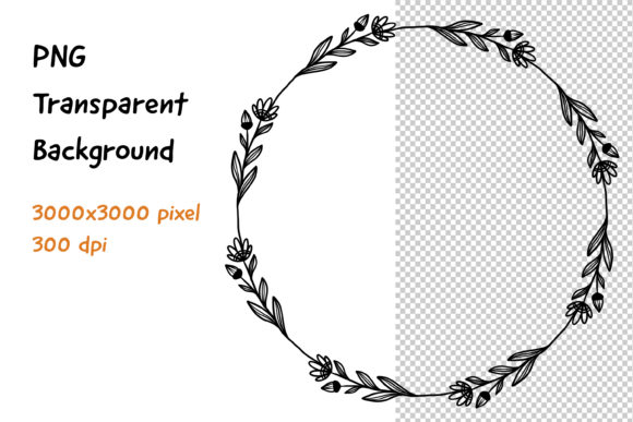 Wreath Frame Black and White