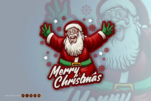 Classic Santa Claus Merry Christmas Gráfico Artesanato Por artgrarisstudio