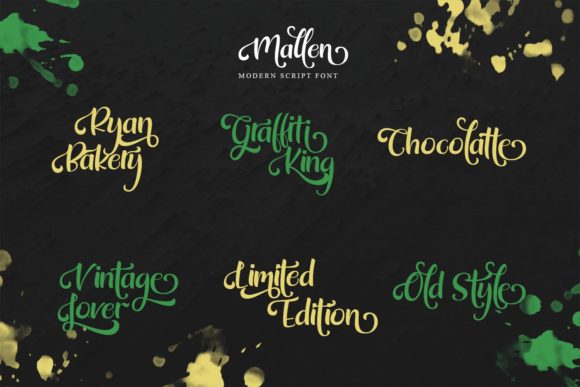 Mallen Font PNG with transparent background - Preview 4