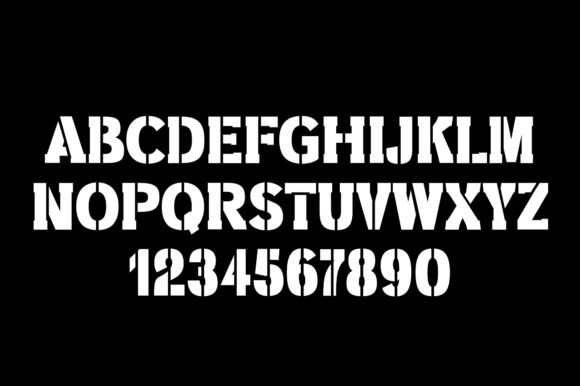 Milan Stencil Font PNG with transparent background - Preview 5