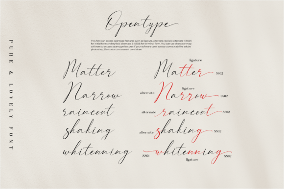 Pure & Lovely Font PNG with transparent background - Preview 1