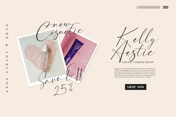 Pure & Lovely Font PNG with transparent background - Preview 2
