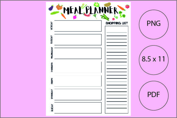 Weekly Meal Planner Print Template