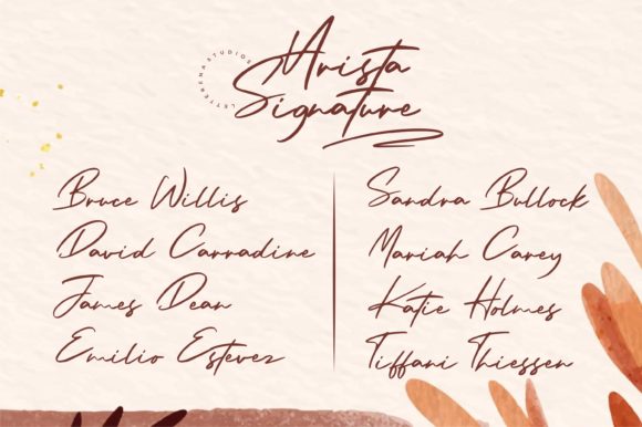 Arista Signature Font PNG with transparent background - Preview 5