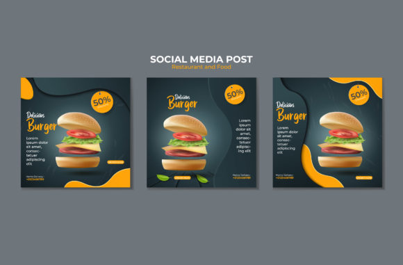 Preview of Burger or Fast Food Social Media Post food social media design template