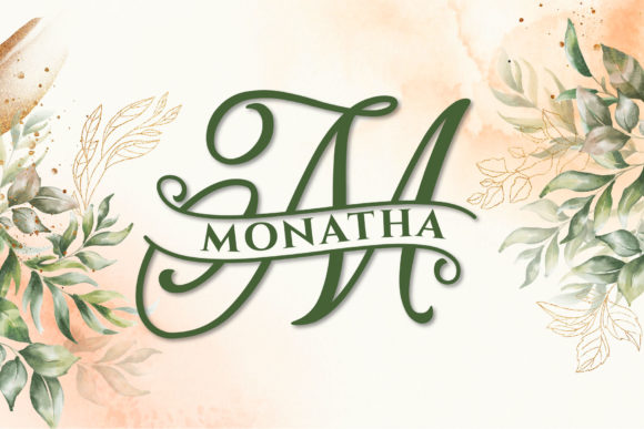Romantic Loves Monogram Font PNG with transparent background - Preview 4
