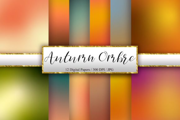 Autumn Ombre Background Digital Papers