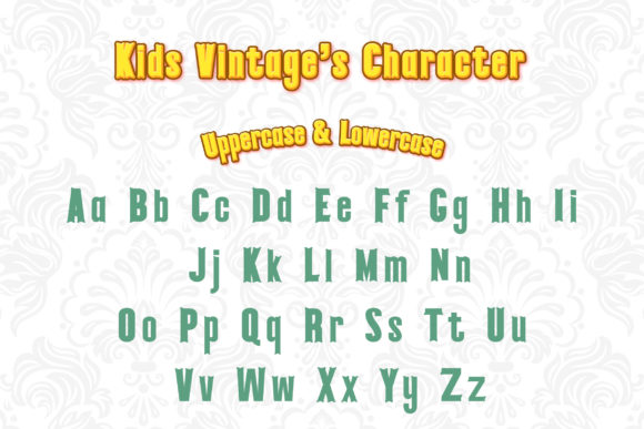 Kids Vintage Font PNG with transparent background - Preview 1