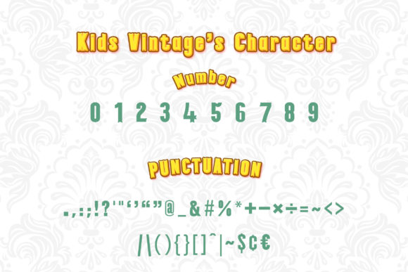 Kids Vintage Font PNG with transparent background - Preview 2
