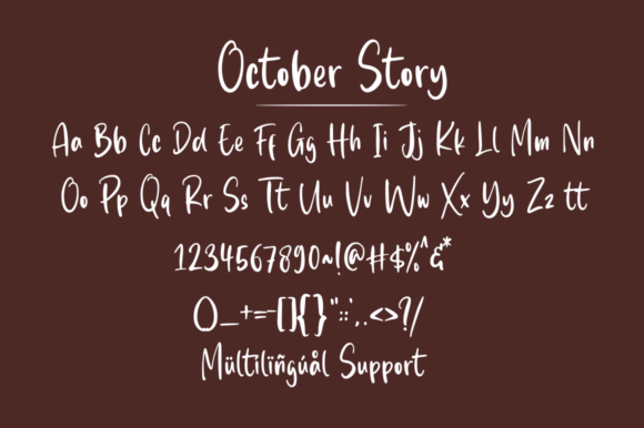 October Story Font PNG with transparent background - Preview 6