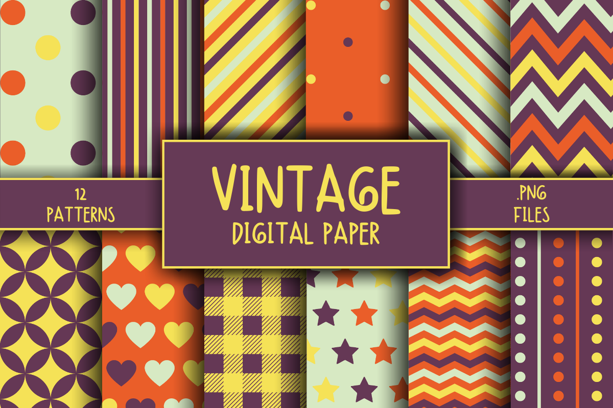 Vintage Pattern Digital Paper Graphic by atlasart · Creative Fabrica