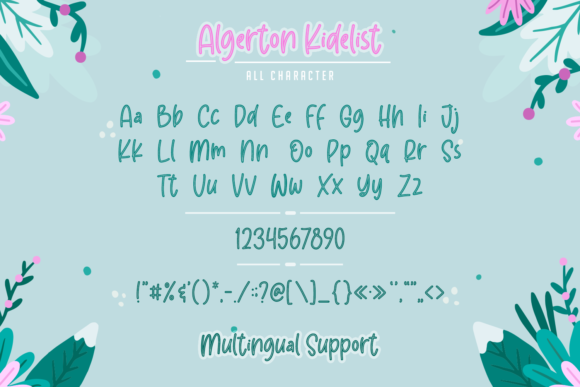 Algerton Kidelist Font - Preview 1