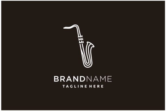 Saxophone Music Line Art Logo Design Graphic by sore88 · Creative