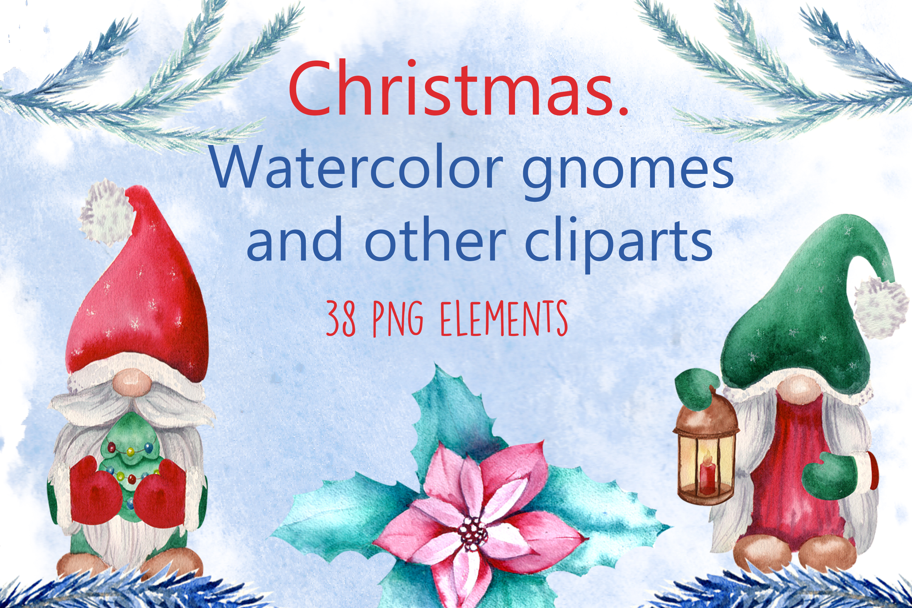 Christmas. Watercolor Cliparts - photo 1