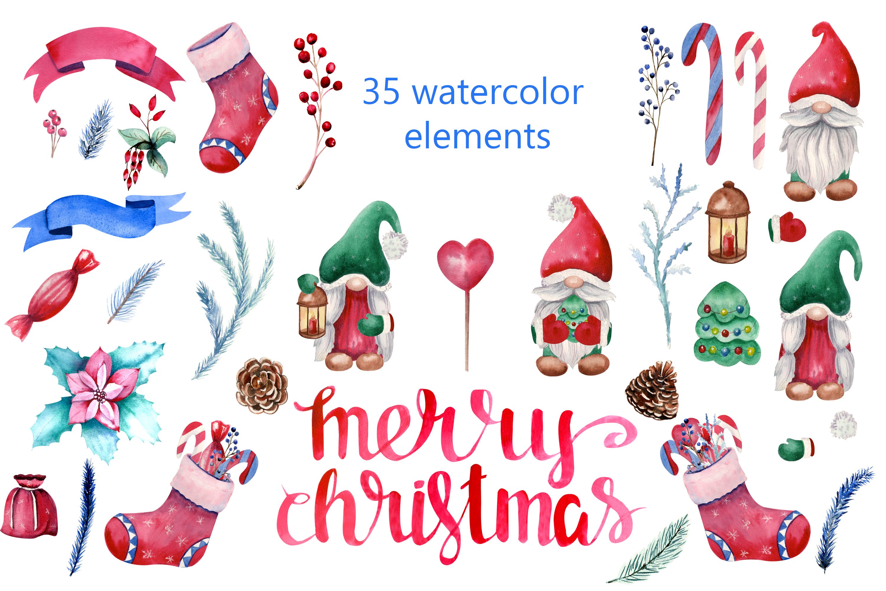 Christmas. Watercolor Cliparts - photo 2
