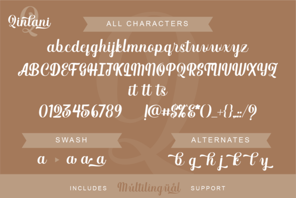 Qinlani Font PNG with transparent background - Preview 6
