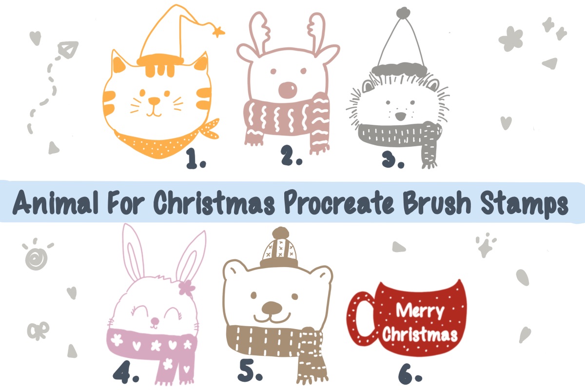 Animal for Christmas Procreate Brush Graphic by Temtemdesign · Creative ...