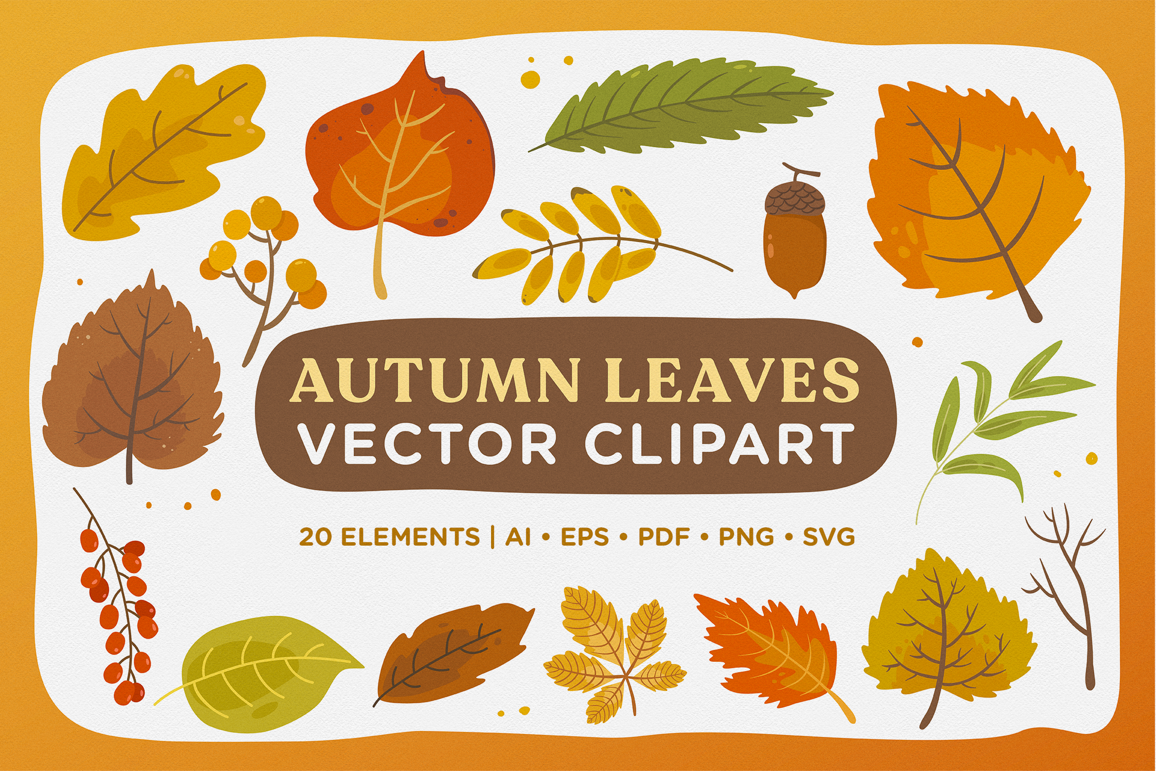Autumn Leaves Vector Clipart Pack Graphic by Telllu · Creative Fabrica