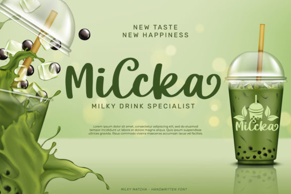 Milky Matcha Font PNG with transparent background - Preview 3