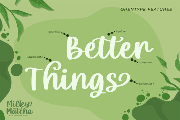 Milky Matcha Font PNG with transparent background - Preview 5