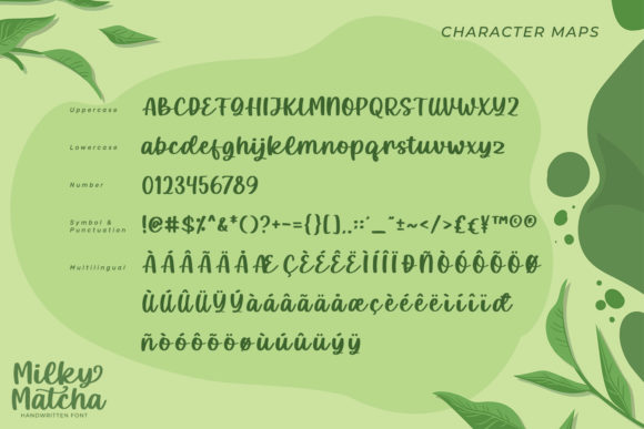 Milky Matcha Font PNG with transparent background - Preview 6