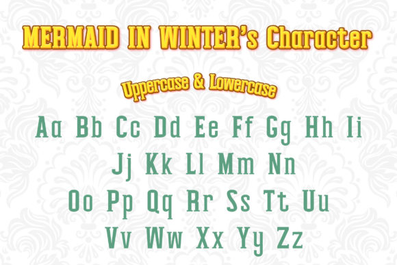 Mermaid in Winter Font PNG with transparent background - Preview 1