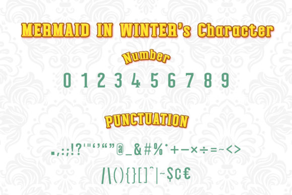 Mermaid in Winter Font PNG with transparent background - Preview 2