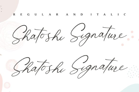 Shatoshi Signature Font PNG with transparent background - Preview 2