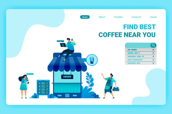 Landing Page of Coffee Bar Mobile Apps