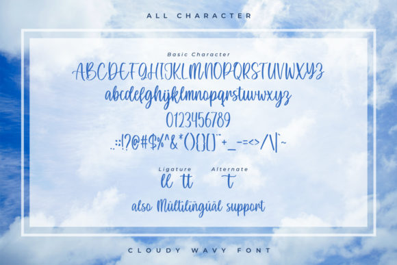 Cloudy Wavy Font PNG with transparent background - Preview 5