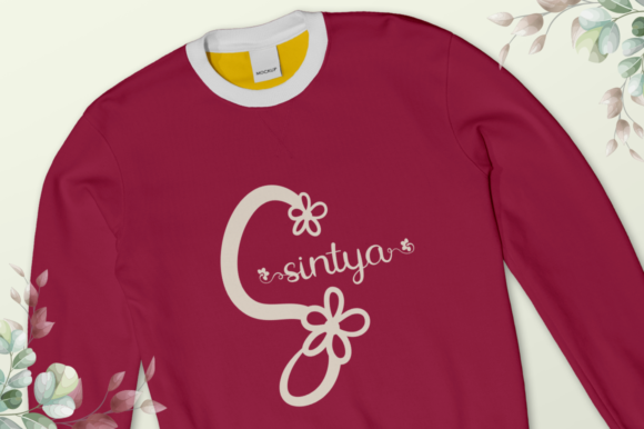 Flower Monogram Font PNG with transparent background - Preview 1