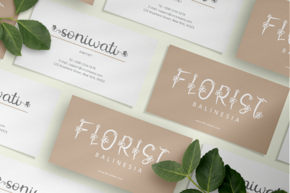 Flower Monogram Font PNG with transparent background - Preview 3