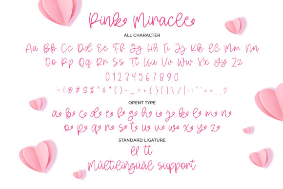 Pink Miracle Font PNG with transparent background - Preview 1