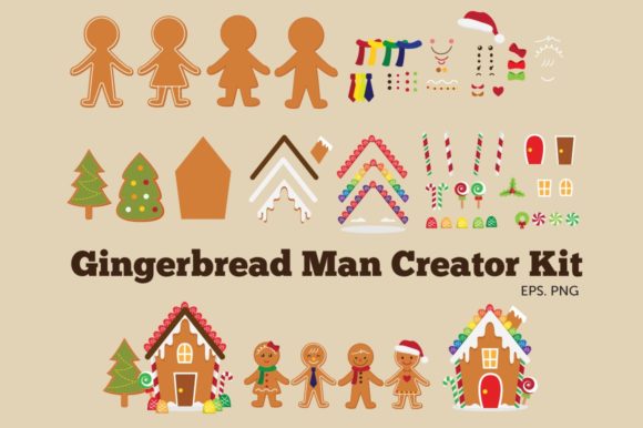 Gingerbread Man Clipart Vector Graphics