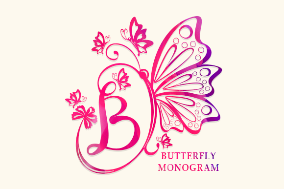 Preview specimen of Butterfly Monogram decorative font