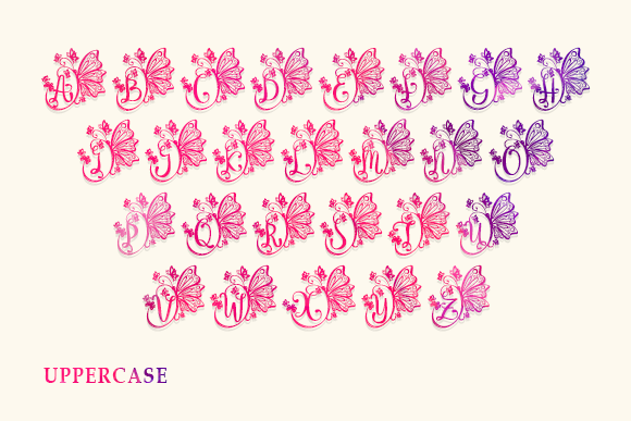 Butterfly Monogram Font - Preview 2
