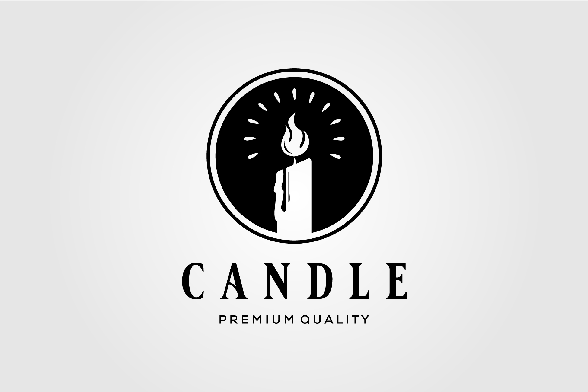 Candle Light Vintage Flame Logo Design Graphic by lawoel · Creative Fabrica