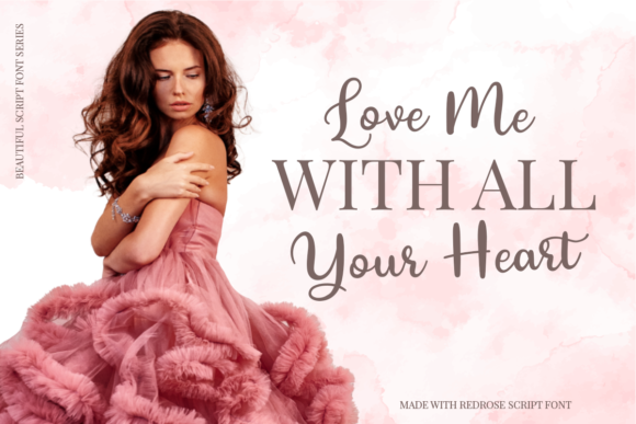 Red Rose Font PNG with transparent background - Preview 1