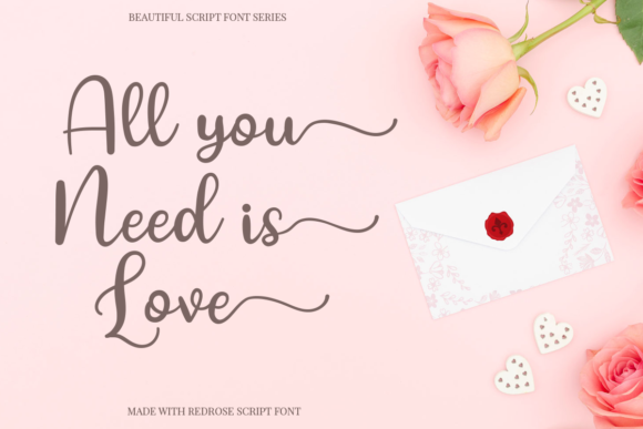 Red Rose Font PNG with transparent background - Preview 4