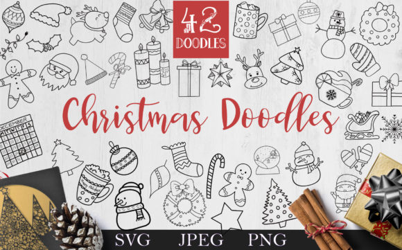 Merry Christmas Doodle Graphics Pack