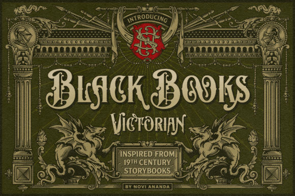 Preview specimen of Black Books Victorian blackletter font